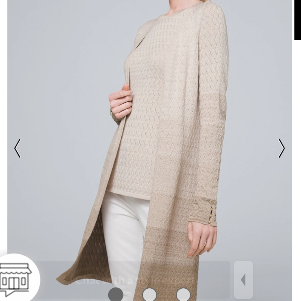 WHBM long slv stitch detail coverup Sm petite